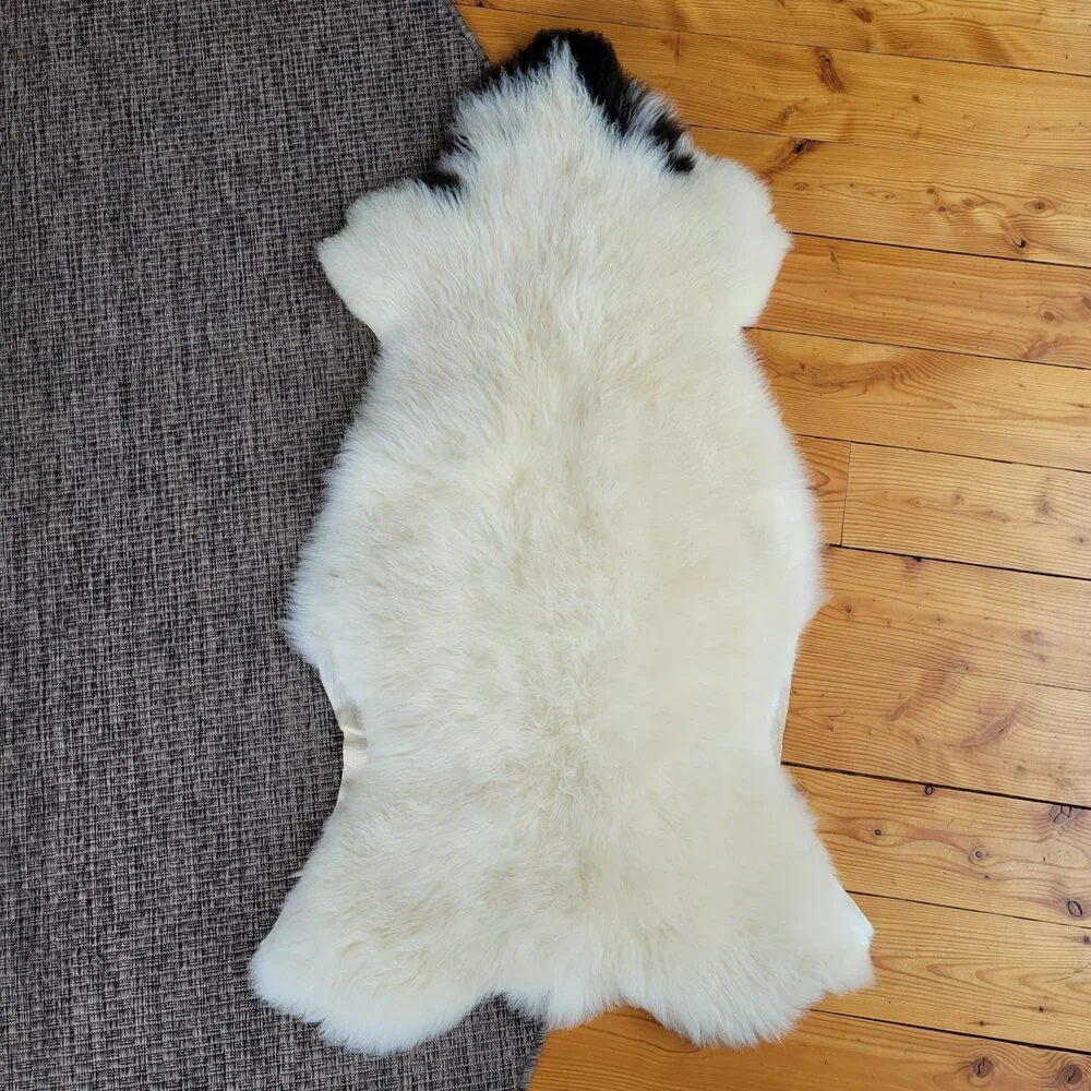 Genuine Swedish Sheepskin Rug Silky Soft Flexible Pelt Throw 48